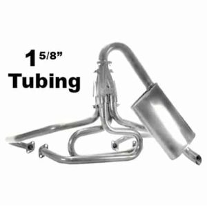 Comp Exhaust, 1 5/8" with Turbo Muffler, Ceramic Coated