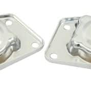 Spring Plate Retainers, Chrome, No Hole, Pair