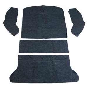 Carpet Kit, Rear Well 5pc. Grey Premiun Cutpile, Beetle 1965-1972